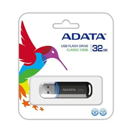 ADATA 32GB C906 USB 2.0 Memory Pen, Compact, Black & Blue - HONORABLE VETERANS SOLUTIONS