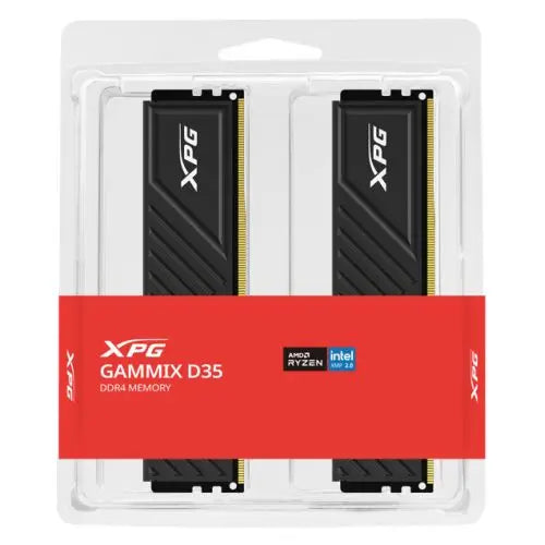 ADATA XPG GAMMIX D35 64GB Kit (2 x 32GB), DDR4, 3200MHz (PC4-25600), CL16, XMP 2.0, DIMM Memory, Black - HONORABLE VETERANS SOLUTIONS
