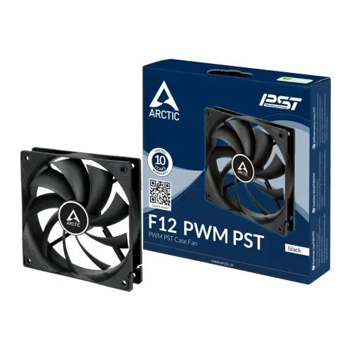 ARCTIC F12 120mm PWM PST Case Fan w/ Cable Splitter, Black, Fluid Dynamic, 230-1350 RPM - HONORABLE VETERANS SOLUTIONS
