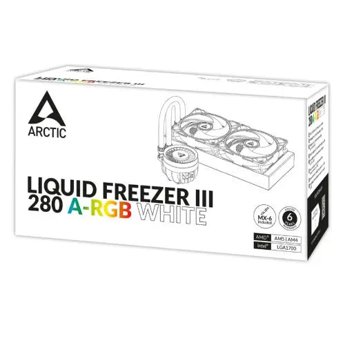 ARCTIC Liquid Freezer III A-RGB 280mm Liquid CPU Cooler, P14 PWM PST ARGB Fans & ARGB PWM Controlled Pump, White - HONORABLE VETERANS SOLUTIONS