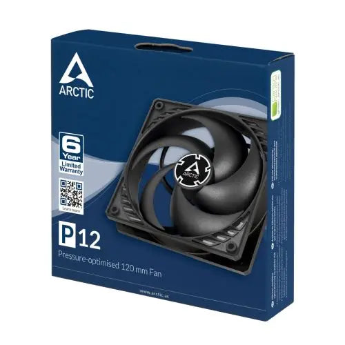 ARCTIC P12 Pressure Optimised 120mm Case Fan, Black, Fluid Dynamic, 1800 RPM - HONORABLE VETERANS SOLUTIONS