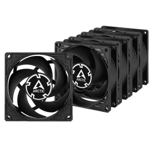 ARCTIC P8 80mm Pressure Optimised PWM PST Case Fan w/ Cable Splitter (5 Pack), Black, Fluid Dynamic, 200-3000 RPM, Value Pack - HONORABLE VETERANS SOLUTIONS