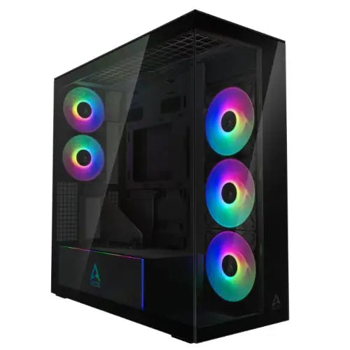 ARCTIC Xtender (VG Mirror Black) Case w/ Mirror Glass Side and Front, E-ATX, 5x ARGB Fans, ARGB PSU Shroud, Mesh Airflow, GPU Vertical Mount, USB-C 10Gbps - HONORABLE VETERANS SOLUTIONS