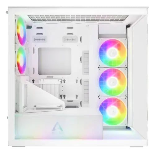 ARCTIC Xtender (VG White) Case w/ Clear Glass Side and Front, E-ATX, 5x ARGB Fans, ARGB PSU Shroud, Mesh Airflow, GPU Vertical Mount, USB-C 10Gbps - HONORABLE VETERANS SOLUTIONS