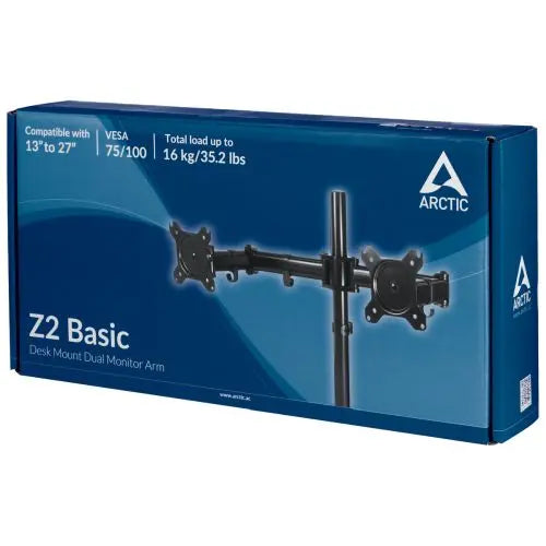 ARCTIC Z2 Basic Dual Monitor Arm, Up to 32" Monitors / 25" Ultrawide, 180° Swivel, 360° Rotation - HONORABLE VETERANS SOLUTIONS