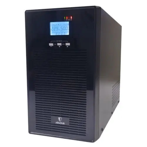 Armour 3000VA UPS, 2400W, LCD Display, 2x UK Plug, 2x RJ45, 3x IEC, USB, Brown Box - HONORABLE VETERANS SOLUTIONS