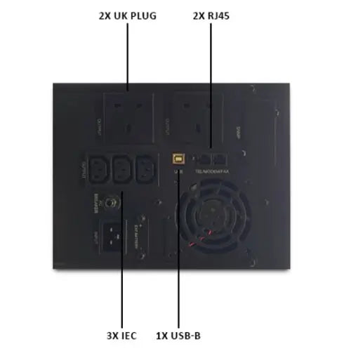 Armour 3000VA UPS, 2400W, LCD Display, 2x UK Plug, 2x RJ45, 3x IEC, USB, Brown Box - HONORABLE VETERANS SOLUTIONS