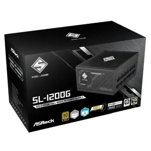 Asrock 1200W Steel Legend SL-1200G PSU, Fully Modular, 80+ Gold, Cybenetics Platinum & Lambda A, ATX 3.1, PCIe 5.1 - HONORABLE VETERANS SOLUTIONS