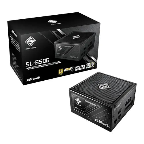 Asrock 650W Steel Legend SL-650G PSU, Fully Modular, 80+ Gold, Cybenetics Platinum & Lambda A+, ATX 3.1 - HONORABLE VETERANS SOLUTIONS