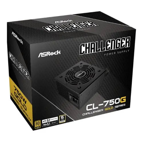 Asrock 750W Challenger CL-750G PSU, Fully Wired, 80+ Gold, ATX 3.1, PCIe 5.1 - HONORABLE VETERANS SOLUTIONS