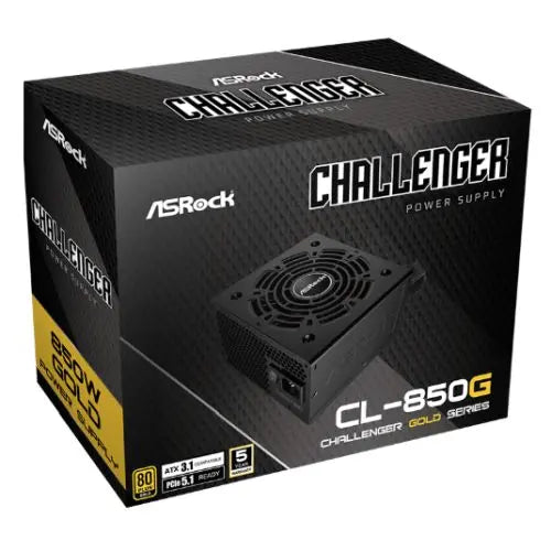 Asrock 850W Challenger CL-850G PSU, Fully Wired, 80+ Gold, ATX 3.1, PCIe 5.1 - HONORABLE VETERANS SOLUTIONS