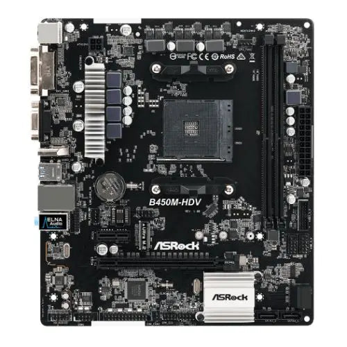 Asrock B450M-HDV R.40, AMD B450, AM4, Micro ATX, 2 DDR4, VGA, DVI, HDMI, M.2 - HONORABLE VETERANS SOLUTIONS