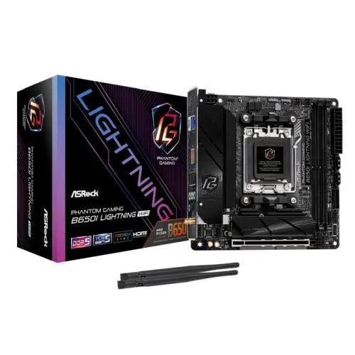 Asrock B650I LIGHTNING WIFI, AMD B650, AM5, Mini ITX, 2 DDR5, HDMI, Wi-Fi 6E, 2.5G LAN, 2x M.2 - HONORABLE VETERANS SOLUTIONS