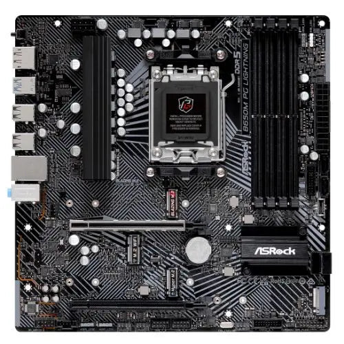 Asrock B650M PG LIGHTNING, AMD B650, AM5, Micro ATX, 4 DDR5, HDMI, DP, 2.5G LAN, PCIe4, 3x M.2 - HONORABLE VETERANS SOLUTIONS