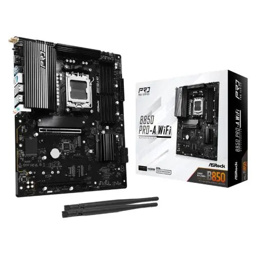Asrock B850 PRO-A WIFI, AMD B850, AM5, ATX, 4 DDR5, HDMI, USB-C (DP-alt), Wi-Fi 6E, 2.5G LAN, 4x M.2 - HONORABLE VETERANS SOLUTIONS
