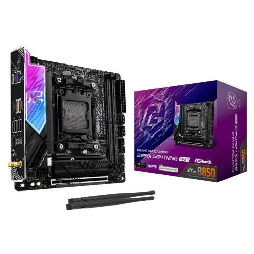 Asrock B850I LIGHTNING WIFI, AMD B850, AM5, Mini ITX, 2 DDR5, HDMI, Wi-Fi 6E, 2.5G LAN, RGB, 2x M.2 - HONORABLE VETERANS SOLUTIONS