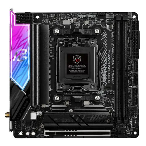 Asrock B850I LIGHTNING WIFI, AMD B850, AM5, Mini ITX, 2 DDR5, HDMI, Wi-Fi 6E, 2.5G LAN, RGB, 2x M.2 - HONORABLE VETERANS SOLUTIONS
