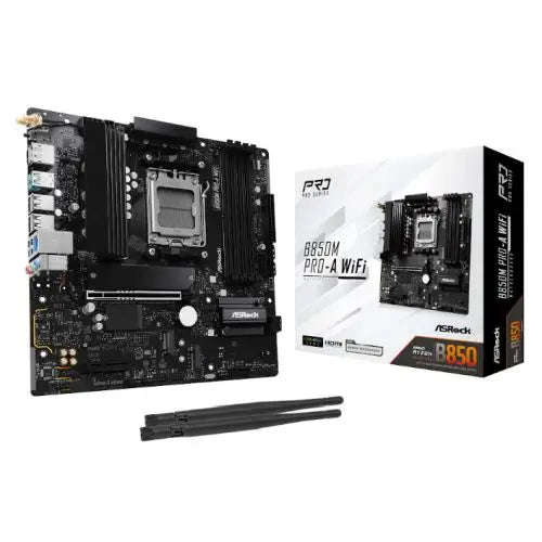 Asrock B850M PRO-A WIFI, AMD B850, AM5, Micro ATX, 4 DDR5, HDMI, DP, Wi-Fi 6E, 2.5G LAN, 3x M.2 - HONORABLE VETERANS SOLUTIONS