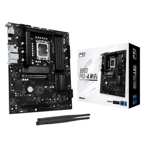Asrock B860 PRO-A WIFI, Intel B860, 1851, ATX, 4 DDR5, HDMI, DP, Wi-Fi 6E, 2.5G LAN, 3x M.2 - HONORABLE VETERANS SOLUTIONS
