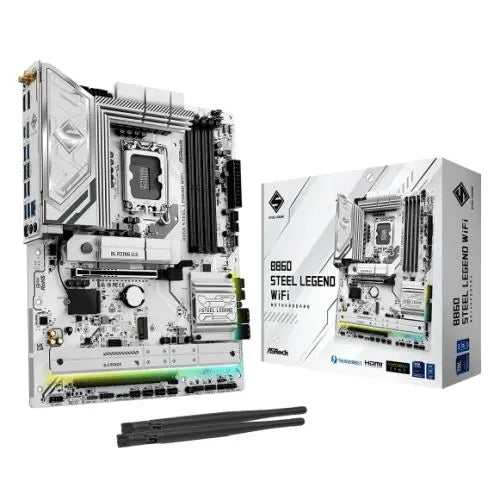 Asrock B860 STEEL LEGEND WIFI, Intel B860, 1851, ATX, 4 DDR5, HDMI, DP, TB4, Wi-Fi 6E, 2.5G LAN, RGB, 4x M.2 - HONORABLE VETERANS SOLUTIONS