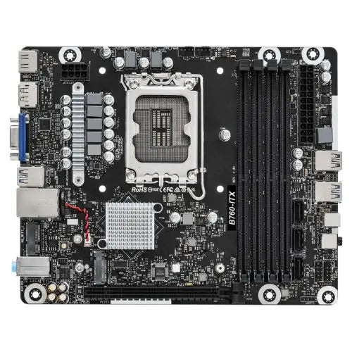 Asrock DeskMeet B760 Barebone PC, Mini ITX, LGA1700 (B760), 4x DDR4, 3x SATA, 2x M.2, VGA, HDMI, DP, USB-C, 500W PSU - No CPU, RAM, Storage or O/S - HONORABLE VETERANS SOLUTIONS