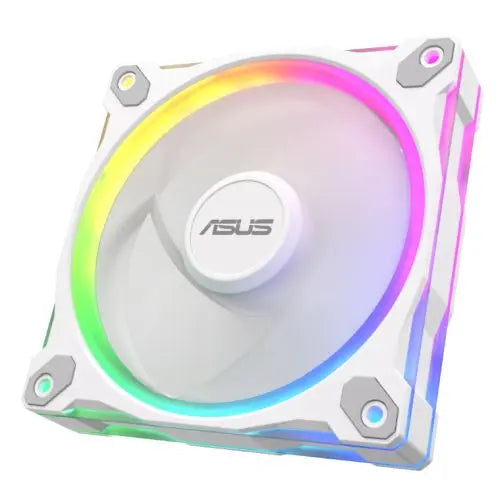 Asus Prime MR120 ARGB 120mm PWM Case Fan, Sleeve Bearing, 28mm Frame, Dual-Sided Lighting, 1600 RPM, White - HONORABLE VETERANS SOLUTIONS