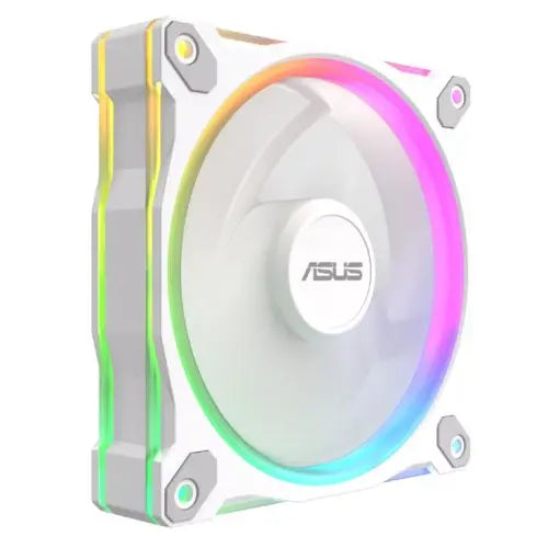 Asus Prime MR120 ARGB 120mm PWM Case Fan, Sleeve Bearing, 28mm Frame, Dual-Sided Lighting, 1600 RPM, White - HONORABLE VETERANS SOLUTIONS