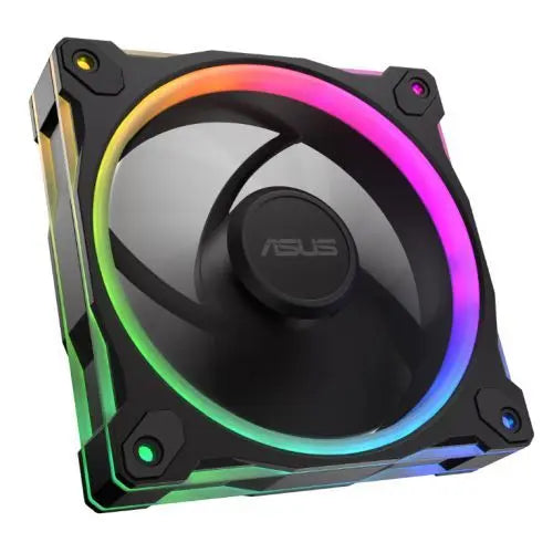 Asus Prime MR120 ARGB Reverse Blade 120mm PWM Case Fans (3 Pack), Sleeve Bearing, 28mm Frame, Dual-Sided Lighting, 1600 RPM, Black - HONORABLE VETERANS SOLUTIONS