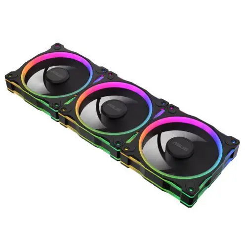 Asus Prime MR120 ARGB Reverse Blade 120mm PWM Case Fans (3 Pack), Sleeve Bearing, 28mm Frame, Dual-Sided Lighting, 1600 RPM, Black - HONORABLE VETERANS SOLUTIONS