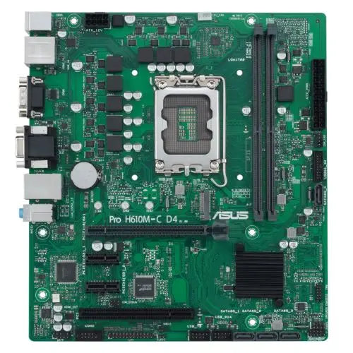 Asus PRO H610M-C D4-CSM - Corporate Stable Model, Intel H610, 1700, Micro ATX, 2 DDR4, VGA, HDMI, DP, PCIe4, 1x M.2 - HONORABLE VETERANS SOLUTIONS
