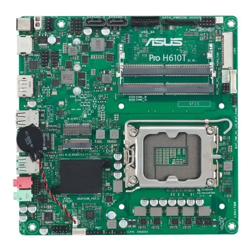 Asus PRO H610T-CSM - Corporate Stable Model, Intel H610, 1700, Thin Mini ITX, 2 DDR5 SO-DIMM, HDMI, DP, LVDS, 19v DC in, 1x M.2 - HONORABLE VETERANS SOLUTIONS