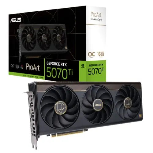 Asus PROART RTX5070 Ti OC, PCIe5, 16GB DDR7, HDMI, 2 DP, USB-C, 2610MHz Clock, RGB Lighting, Overclocked, Compact SFF-Ready - HONORABLE VETERANS SOLUTIONS