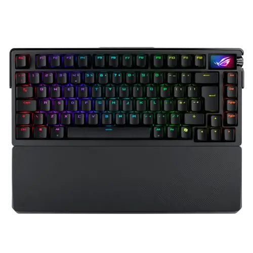 Asus ROG AZOTH Extreme Compact 75% Mechanical RGB Gaming Keyboard, Wireless/Btooth/USB, NX Snow Switches, 8000Hz, OLED Display, Control Knob - HONORABLE VETERANS SOLUTIONS