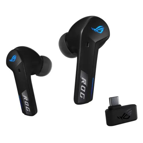 Asus ROG Cetra True Wireless SpeedNova Black Gaming Earphones, SpeedNova Wireless/Bluetooth, Adaptive ANC, AI Mics, 46-Hour Battery, Hybrid Multipoint, RGB Lighting - HONORABLE VETERANS SOLUTIONS
