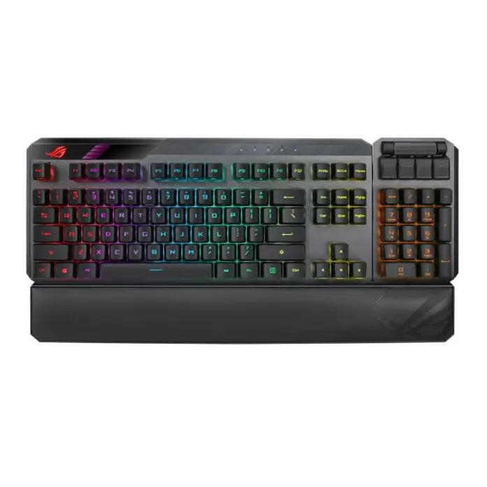 Asus ROG CLAYMORE II RGB Mechanical Gaming Keyboard w/ PBT Keycaps, Wired/Wireless, RX Red Mechanical Switches, Fully Programmable Keys, Detachable Numpad & Wrist Rest - HONORABLE VETERANS SOLUTIONS