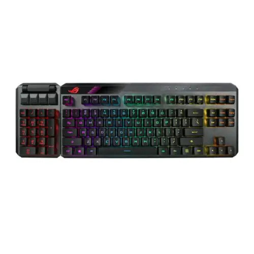 Asus ROG CLAYMORE II RGB Mechanical Gaming Keyboard w/ PBT Keycaps, Wired/Wireless, RX Red Mechanical Switches, Fully Programmable Keys, Detachable Numpad & Wrist Rest - HONORABLE VETERANS SOLUTIONS