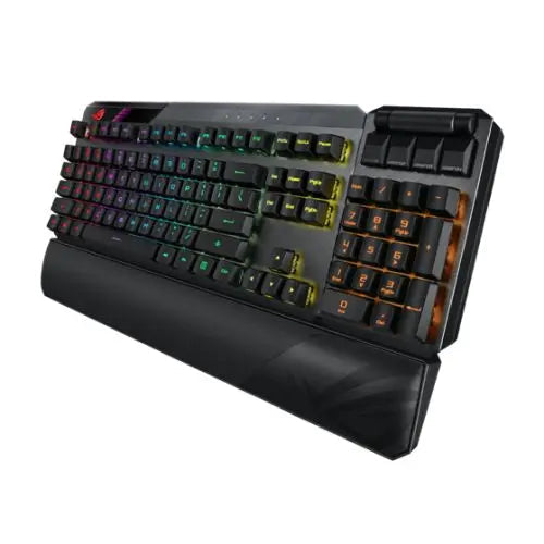 Asus ROG CLAYMORE II RGB Mechanical Gaming Keyboard w/ PBT Keycaps, Wired/Wireless, RX Red Mechanical Switches, Fully Programmable Keys, Detachable Numpad & Wrist Rest - HONORABLE VETERANS SOLUTIONS