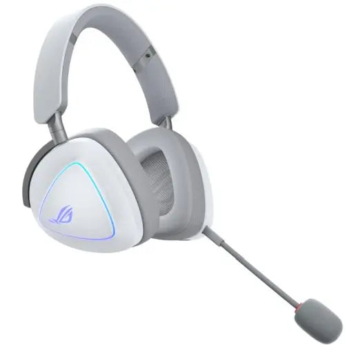 Asus ROG DELTA II Tri-Mode Wireless Gaming Headset, 2.4GHz/Btooth/3.5mm Jack, 50mm Titanium Drivers, DualFlow Audio, 110-Hour Battery, RGB, White - HONORABLE VETERANS SOLUTIONS