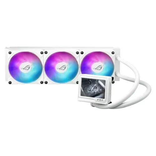 Asus ROG Ryujin III 360 ARGB Extreme 360mm Liquid CPU Cooler, 3x Enhanced Magnetic ROG ARGB Fans, Upgraded Customisable 3.5" LCD Display, White - HONORABLE VETERANS SOLUTIONS