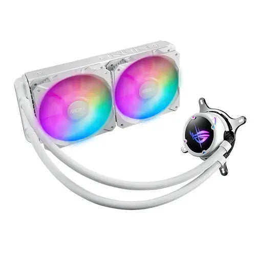 Asus ROG STRIX LC II 240 ARGB Liquid CPU Cooler, 240mm, 7th Gen Asetek Pump, 2 x ARGB PWM Fans & ARGB Pump Cover, White - HONORABLE VETERANS SOLUTIONS