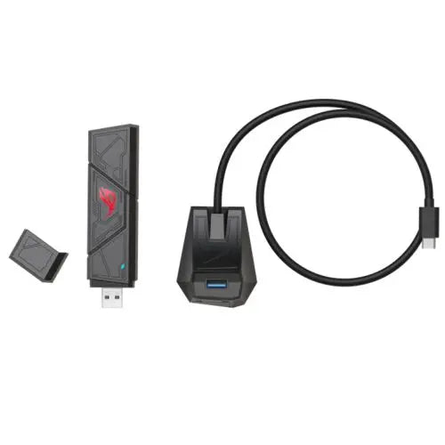 Asus (ROG USB-BE92) BE6500 Tri-Band Wi-Fi 7 USB Adapter, USB Type A & C, 4096-QAM, MLO, WPA3 Security, OFDMA, MU-MIMO, Cradle - HONORABLE VETERANS SOLUTIONS