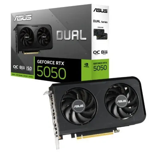 Asus RTX5050 DUAL OC, PCIe5, 8GB DDR6, HDMI, 3 DP, 2677MHz Clock, Overclocked, Compact SFF-Ready - HONORABLE VETERANS SOLUTIONS
