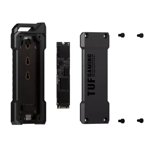 Asus TUF Gaming A1 M.2 PCIe/SATA SSD Caddy, USB 3.2 Gen2x1 Type-C, IP68, Drop Resistant, PS5 and Xbox Support, Included USB-C cable - HONORABLE VETERANS SOLUTIONS