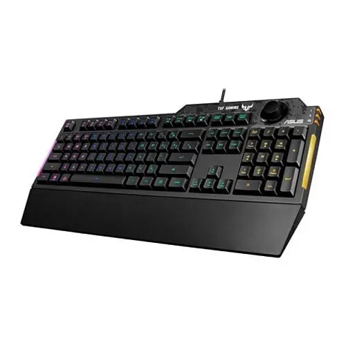 Asus TUF GAMING K1 RGB Keyboard with Volume Knob, 19-key Rollover, Side Light Bar & Armoury Crate, Spill Resistant, Detachable Wrist Rest - HONORABLE VETERANS SOLUTIONS
