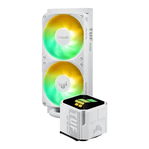 Asus TUF Gaming LC III 240 ARGB Liquid CPU Cooler, 240mm Radiator, ARGB Logo, 2x ARGB PWM Fans, White - HONORABLE VETERANS SOLUTIONS