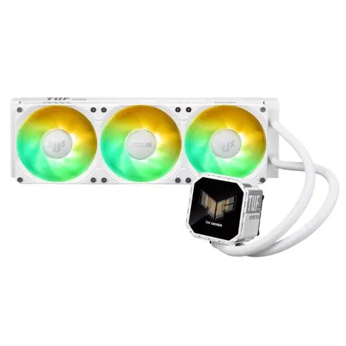 Asus TUF Gaming LC III 360 ARGB LCD White Edition Liquid CPU Cooler, 360mm Radiator, Customisable 2.8" LCD, 3x ARGB PWM Fans - HONORABLE VETERANS SOLUTIONS