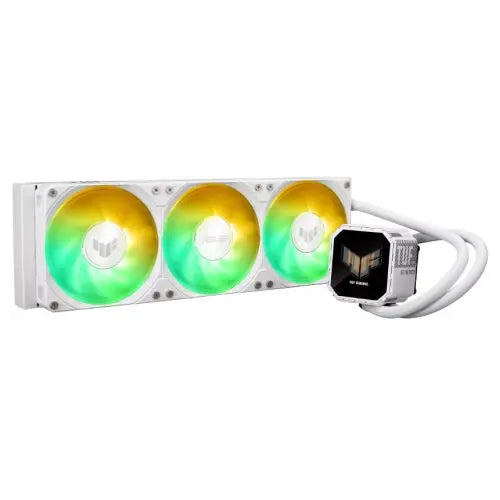 Asus TUF Gaming LC III 360 ARGB LCD White Edition Liquid CPU Cooler, 360mm Radiator, Customisable 2.8" LCD, 3x ARGB PWM Fans - HONORABLE VETERANS SOLUTIONS