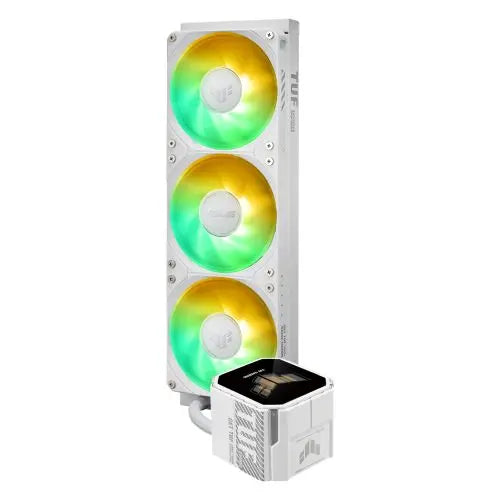 Asus TUF Gaming LC III 360 ARGB LCD White Edition Liquid CPU Cooler, 360mm Radiator, Customisable 2.8" LCD, 3x ARGB PWM Fans - HONORABLE VETERANS SOLUTIONS