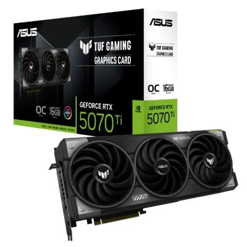 Asus TUF GAMING RTX5070 Ti OC, PCIe5, 16GB DDR7, 2 HDMI, 3 DP, 2610MHz Clock, RGB Lighting, Overclocked - HONORABLE VETERANS SOLUTIONS