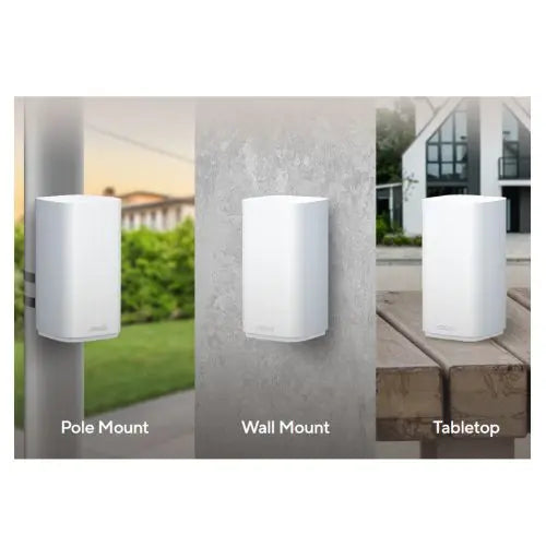 Asus (ZenWiFi BD4 Outdoor) BE3600 Dual Band Wi-Fi 7 AiMesh Extendable Router, Up to 2530 sq.ft, 2x 2.5G Ports, PoE+, 3 SSIDs, IP65 - HONORABLE VETERANS SOLUTIONS